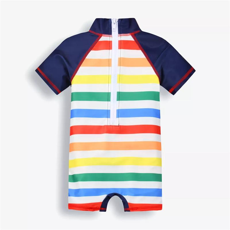 Ropa de playa para niños, camiseta de cuello redondo con estampado para niños