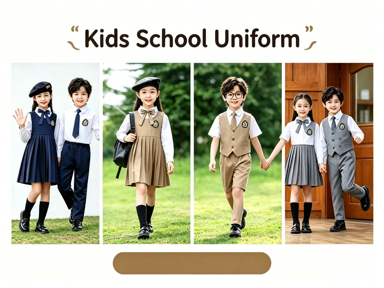 Vestido de pinafore formal para niñas de jardín de infantes, uniforme escolar al por mayor
