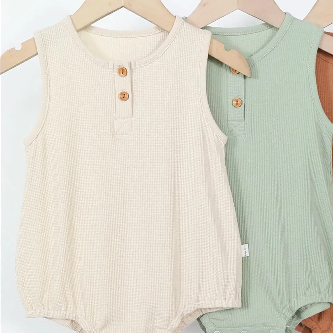 Ropa personalizada para bebés y niños, diseño de etiqueta privada, mono para recién nacidos y niños pequeños de verano