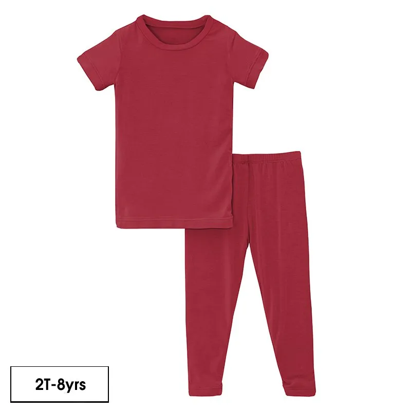 Conjunto de Pijamas de Manga Corta Esencial 2PCS Ropa de Dormir de Bambú para Niños