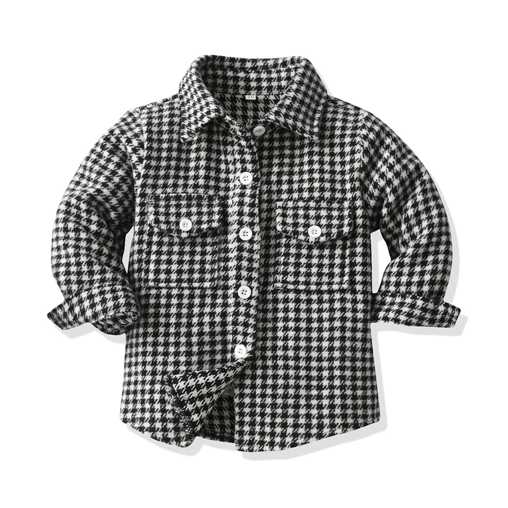 Chaqueta de bebé niño invierno algodón de manga larga a cuadros camisa infantil abrigo exterior ropa para niños chaqueta de forro polar chaqueta de invierno para niñas camisa a cuadros ODM OEM