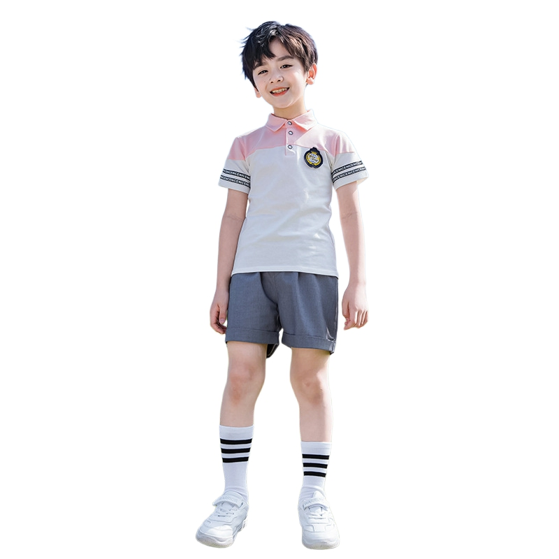 Uniforme escolar de verano para niños, de manga corta y corto