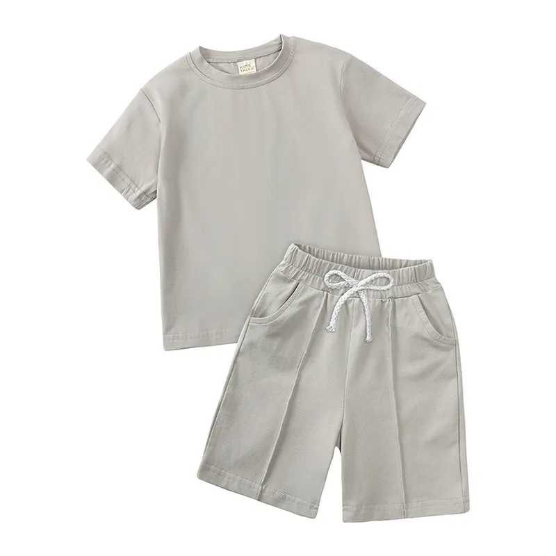 Precio de fábrica OEM Pijamas de bambú sostenibles para bebés Conjunto de ropa infantil de mangas cortas y pantalones cortos