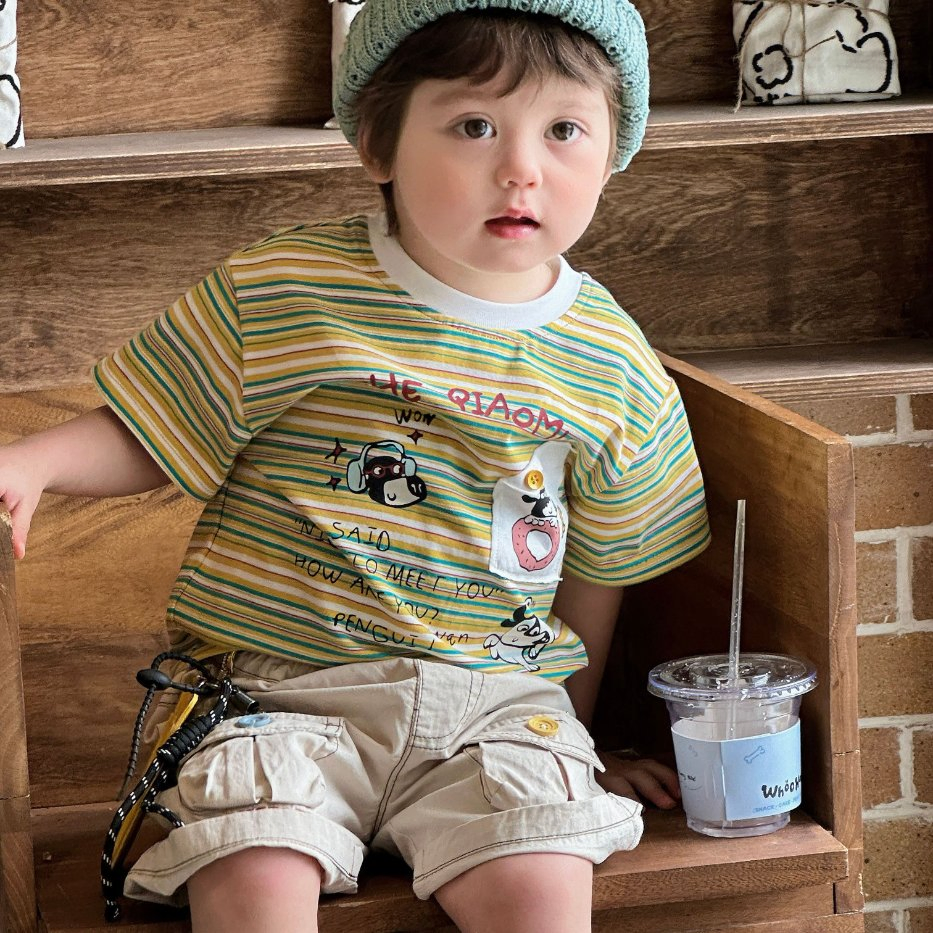 Ropa de algodón para bebés para la ropa de verano de los niños con camiseta