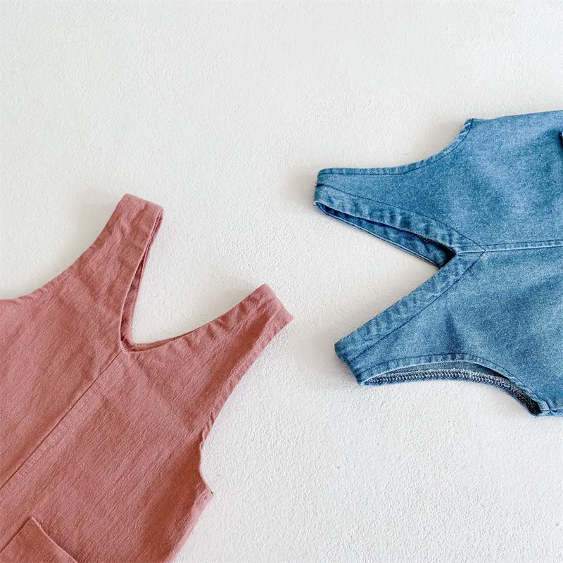 Overoles de verano para niñas, ropa para niños, pantalones cortos, pantalones para bebés, pantalones de mezclilla, monos para bebés, petos