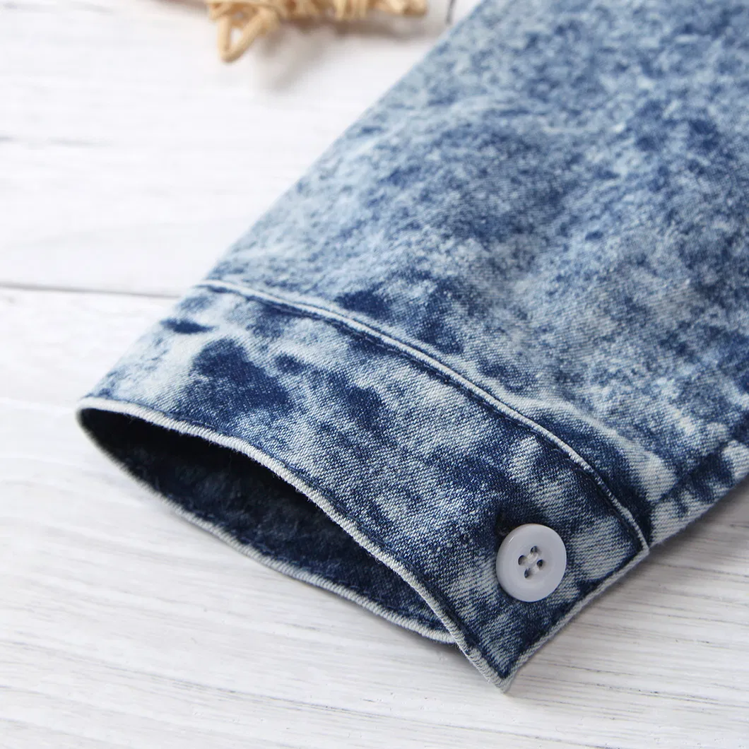 Ropa de mezclilla casual de manga larga personalizada para niños, niñas, bebés y niños