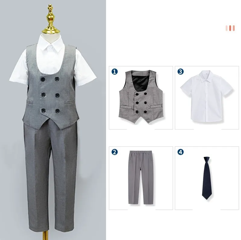 Traje formal de chaleco para niños y niñas, disfraz de actuación