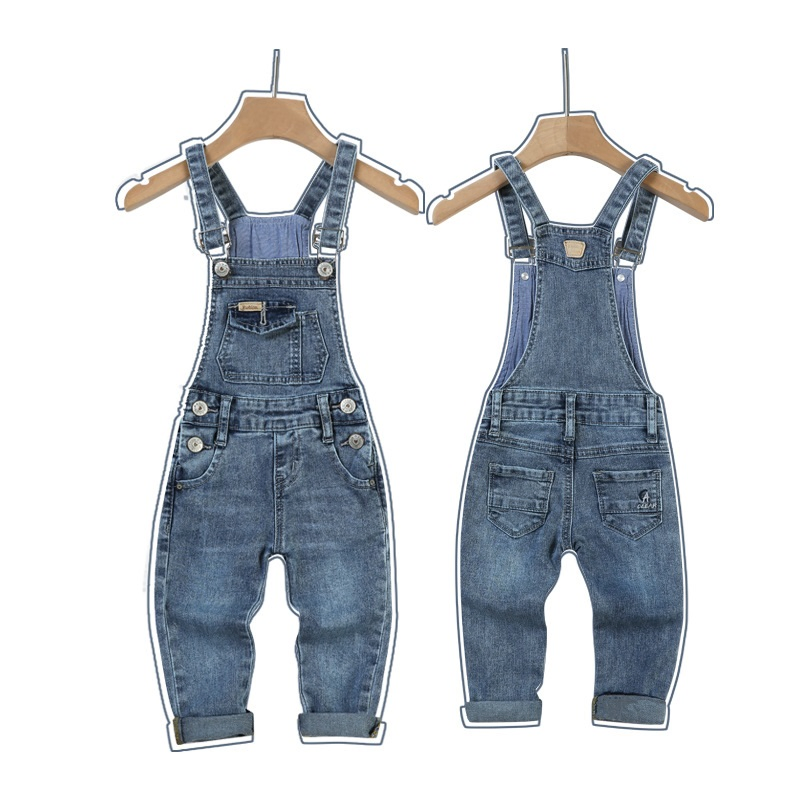 Ropa para bebés y niños pequeños, overoles de mezclilla para niños, pantalones casuales, ropa de niños con parche de oso de dibujos animados, monos, bodysuits, jumpsuits