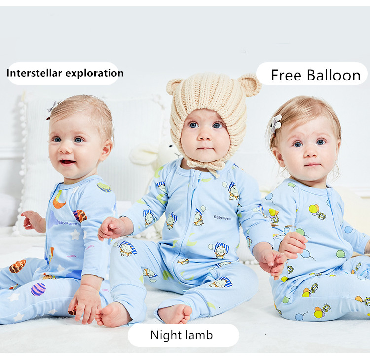 Pijamas de pie para bebés, ajuste para niñas, protección en los puños, prendas de algodón para dormir y jugar
