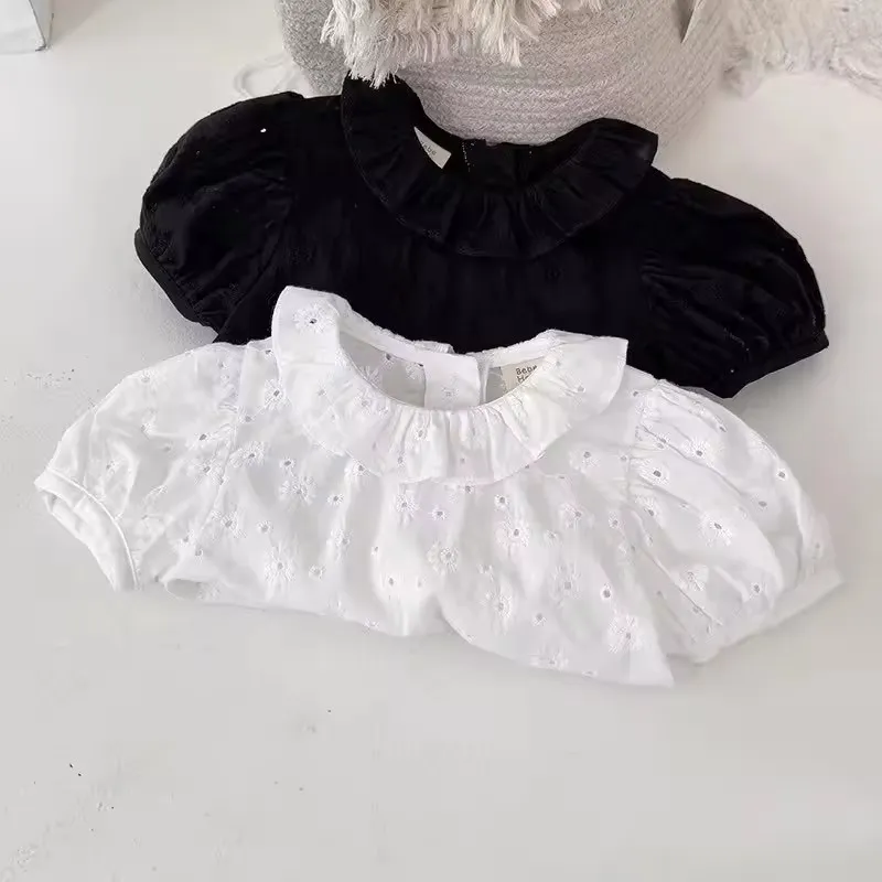 Camiseta de algodón de manga corta de alta calidad para niñas
