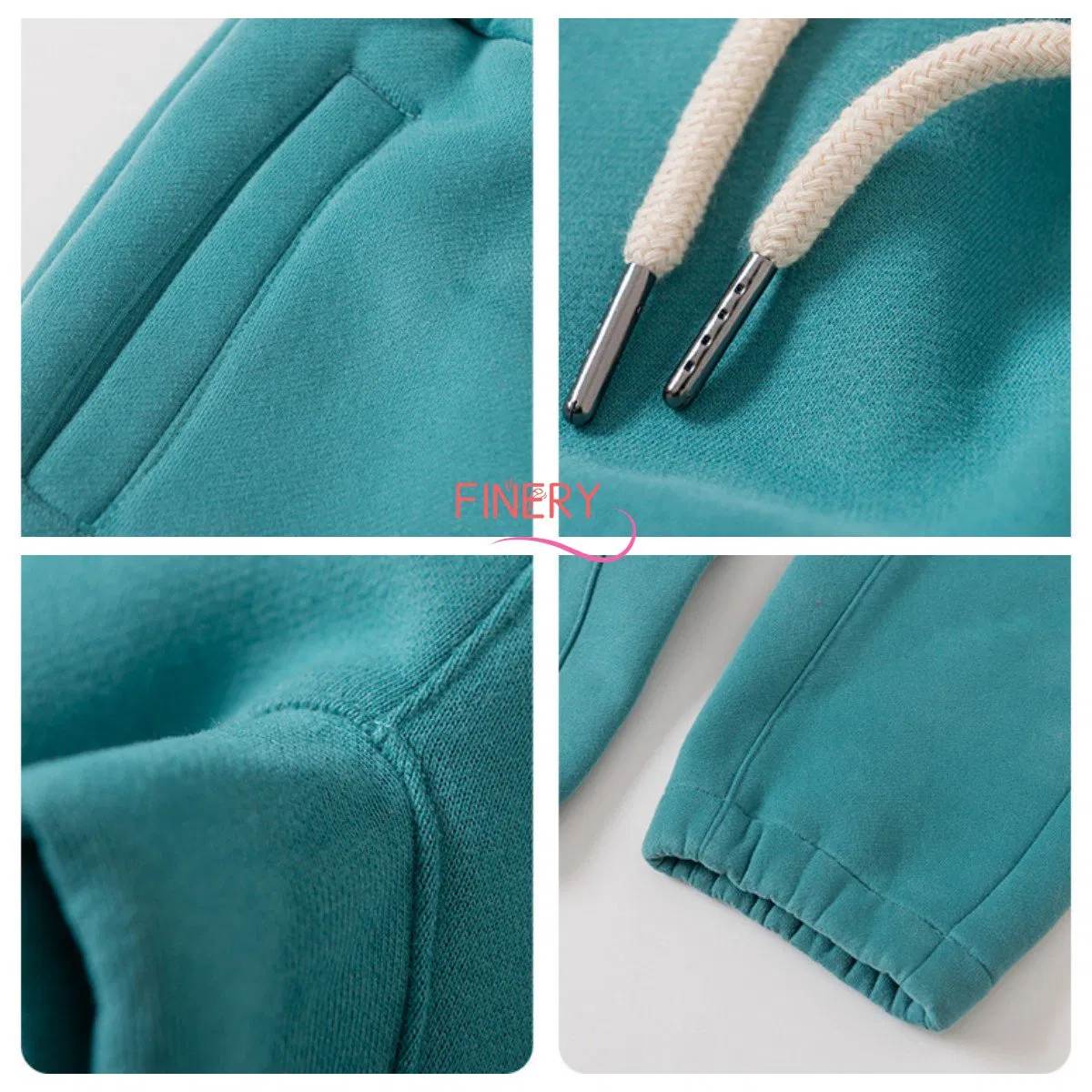 OEM 350GSM Personalizar 95%Cotton Ropa para Niños y Niñas Conjuntos de Sudaderas con Capucha de Manga Larga y Pantalones de Chándal Alta Calidad Ropa Infantil