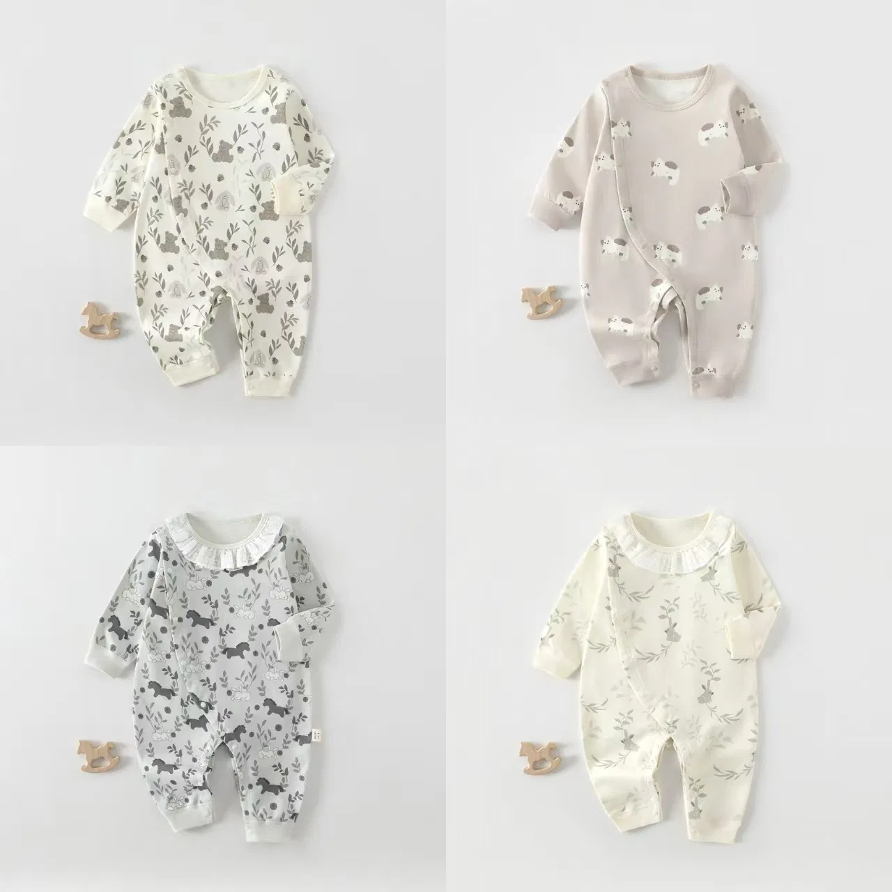 Ropa de bebé recién nacido de algodón, mono, bodysuit suave, overol de una pieza para infantes