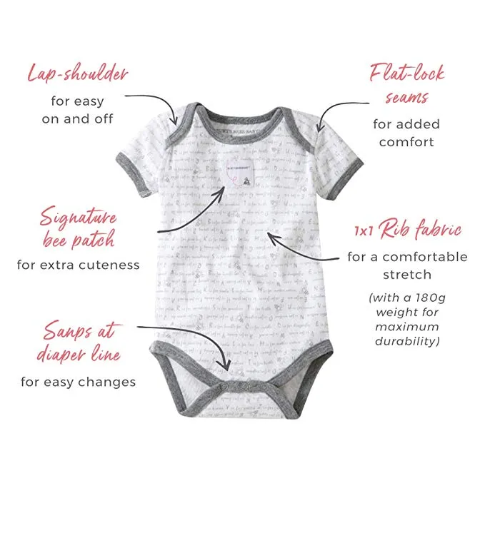 Mono para bebé, ropa infantil de manga corta, prenda de una sola pieza, 100% ropa orgánica de algodón para niños