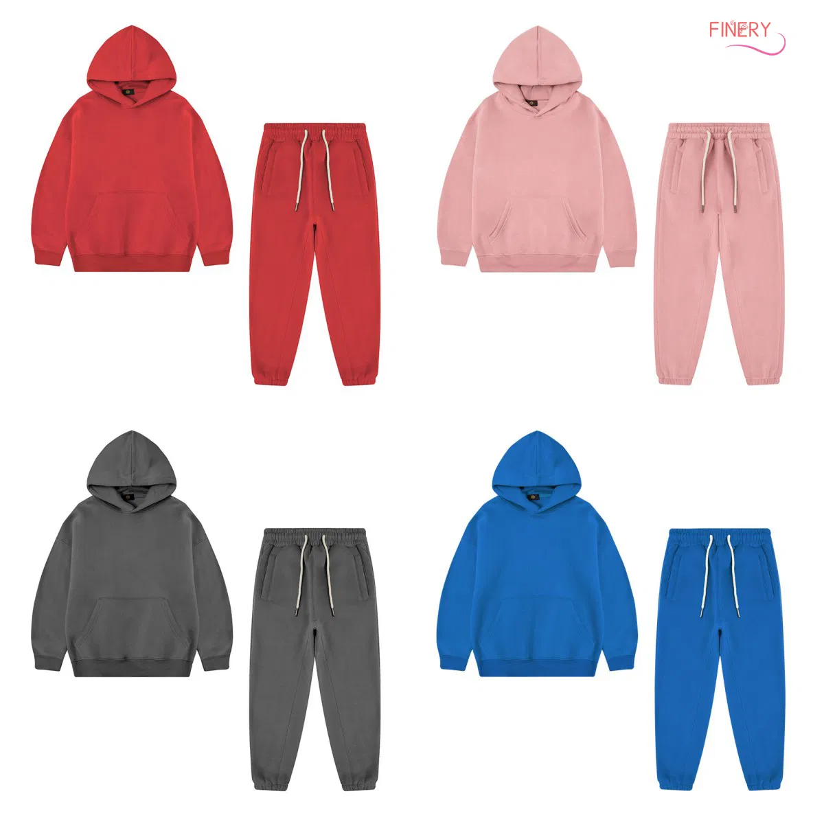 OEM 350GSM Personalizar 95%Cotton Ropa para Niños y Niñas Conjuntos de Sudaderas con Capucha de Manga Larga y Pantalones de Chándal Alta Calidad Ropa Infantil
