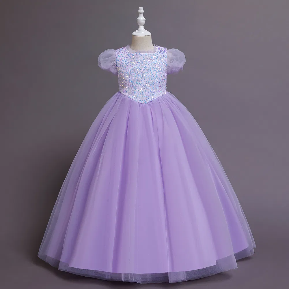 Vestido formal sin mangas de moda con bordado de flores y lazo para niñas, ideal para cumpleaños, fiestas de boda y eventos especiales
