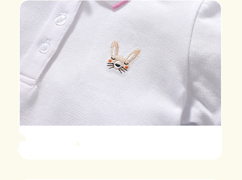 Polo de algodón para niños de verano de ropa para niños de bajo precio Ropa de manga corta de color blanco