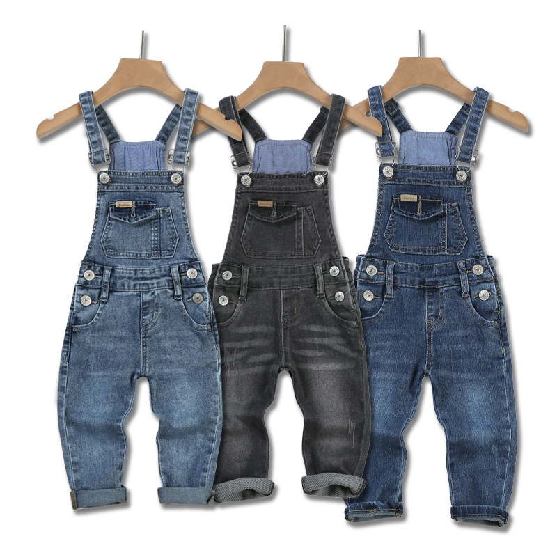 Ropa para bebés y niños pequeños, overoles de mezclilla para niños, pantalones casuales, ropa de niños con parche de oso de dibujos animados, monos, bodysuits, jumpsuits
