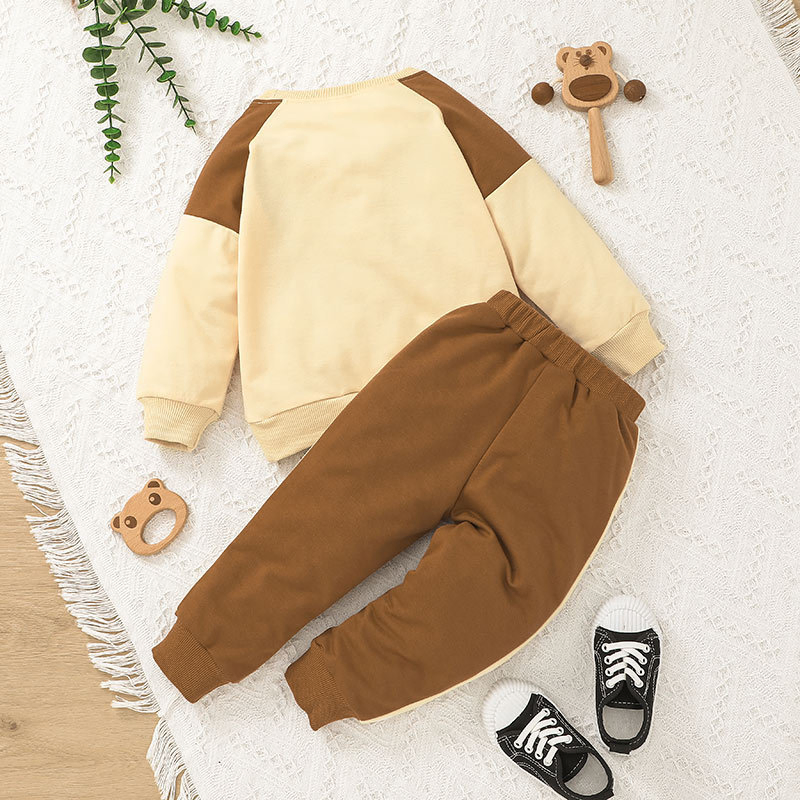 Nuevo conjunto de suéteres para niños y niñas, ropa de algodón para bebés, conjunto de ropa casual para niños en otoño e invierno
