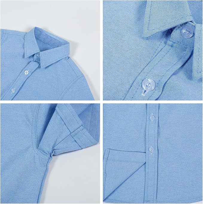 Camisa de manga corta de algodón transpirable personalizada para niños, uniformes escolares infantiles