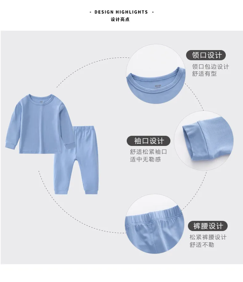 Ropa de bebé de bambú al por mayor, pijamas infantiles con patrón personalizado (parte superior + pantalones)
