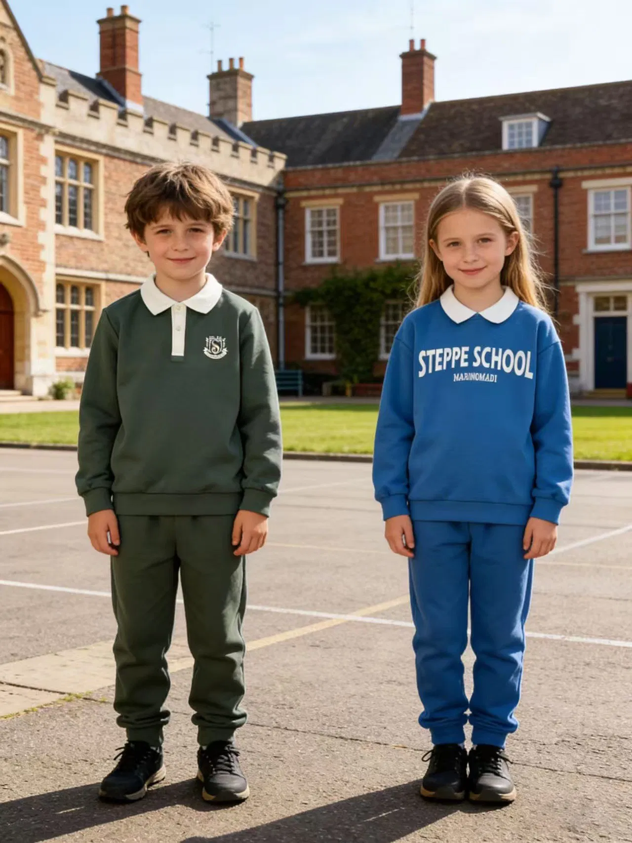 Ropa escolar tradicional no tóxica al por mayor para niñas, uniforme para escuela de internado