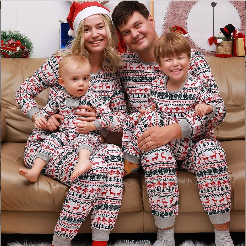 Pijamas de Navidad de invierno de algodón para mujeres