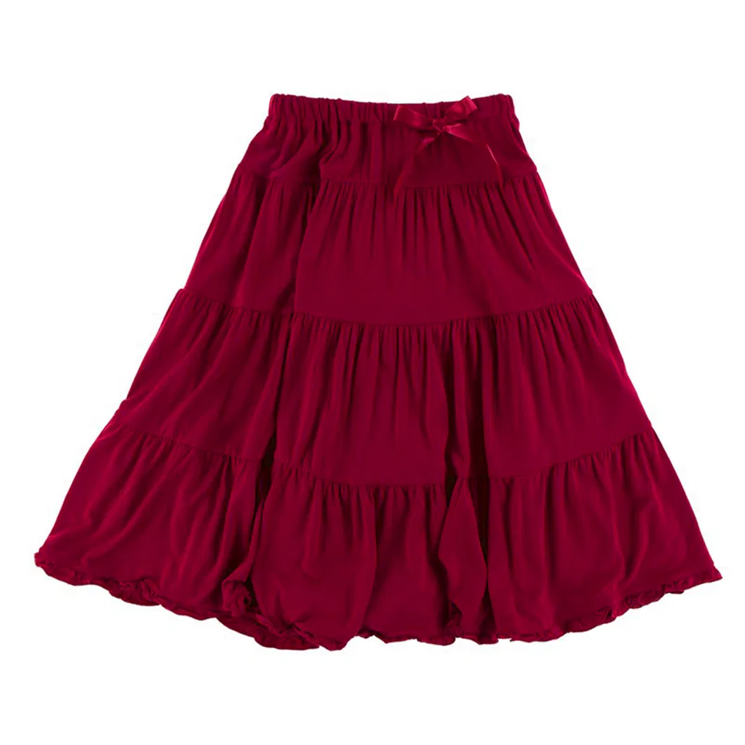 Falda larga de capas cómoda de bambú ecológico sostenible para niña