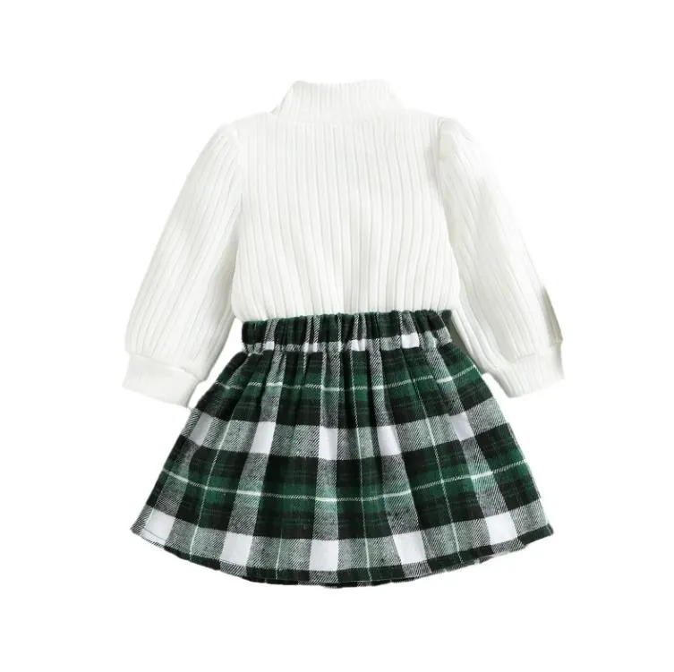 Conjunto de suéter de invierno y falda para niñas, ropa de verano