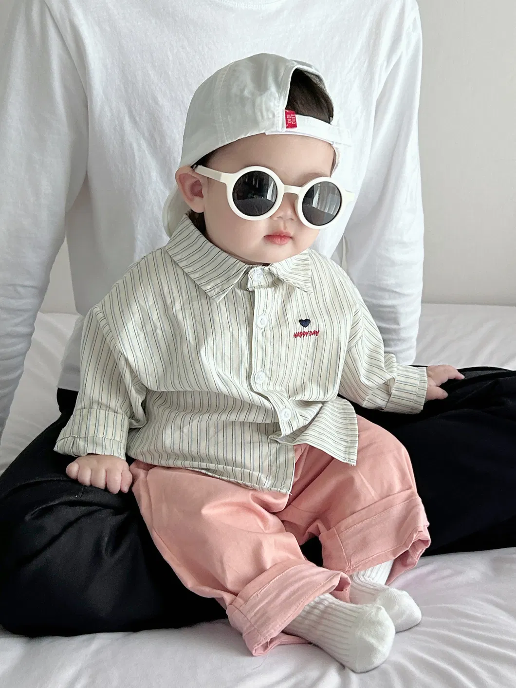 Conjunto de ropa para niños de primavera y otoño, camisa a rayas y pantalones casuales de 3-8 años
