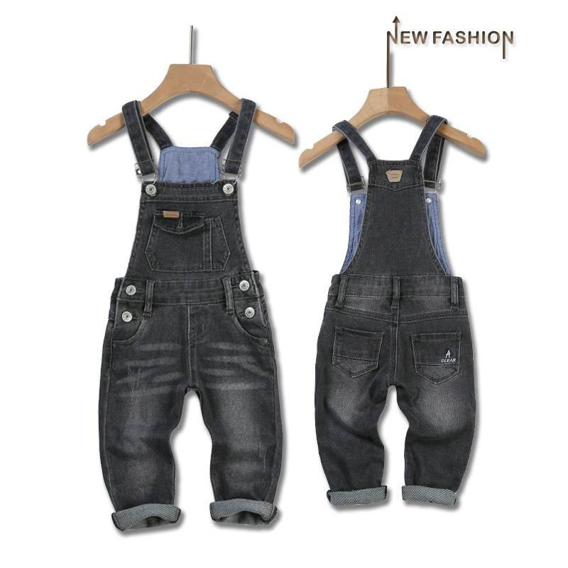 Ropa para bebés y niños pequeños, overoles de mezclilla para niños, pantalones casuales, ropa de niños con parche de oso de dibujos animados, monos, bodysuits, jumpsuits