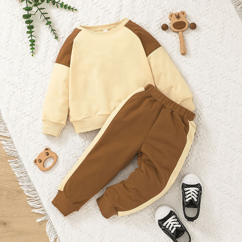 Nuevo conjunto de suéteres para niños y niñas, ropa de algodón para bebés, conjunto de ropa casual para niños en otoño e invierno