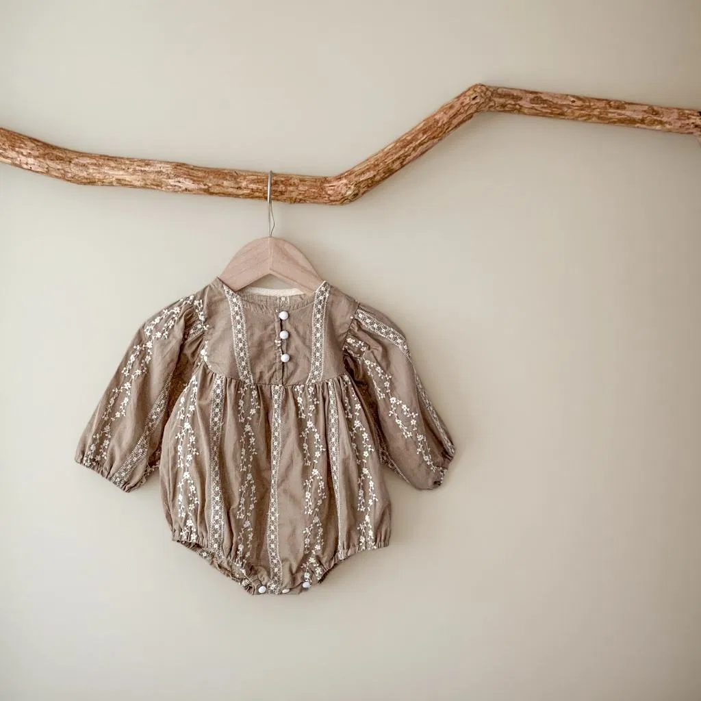 Mono de algodón para bebé de manga larga, ropa sólida para niños pequeños