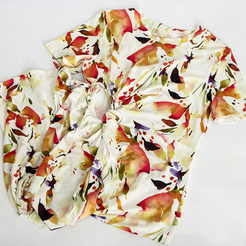 Nuevas Llegadas Vestido Suave de Alta Elasticidad Ropa de Verano Casual Impresa para Niñas