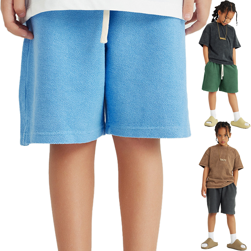 Nuevo Estilo 340GSM 100%Cotton Pantalones Básicos de Peso Pesado para Niños Color Unisex Vintage Ropa Urbana para Niños Ropa Deportiva