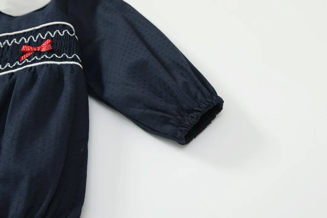 Ropa de niño al por mayor, camisa de manga larga de bebé negro, prenda infantil de una pieza con estampado floral y corbata