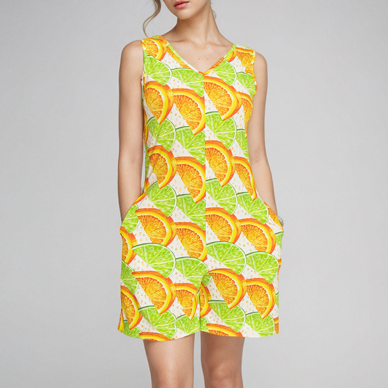Vestido de verano casual suave de bambú para chicas, vestido de dormir