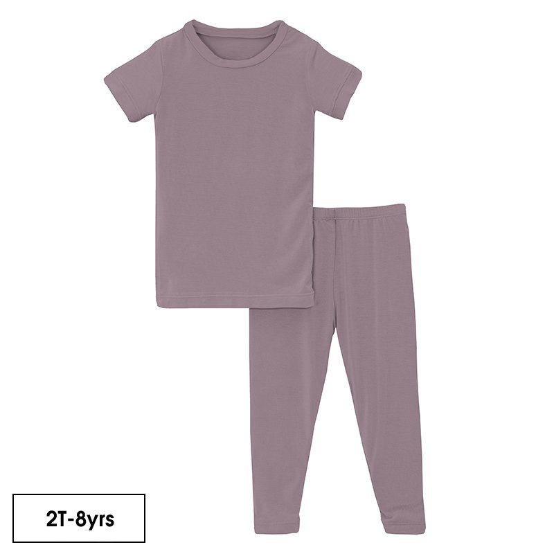 Conjunto de Pijamas de Manga Corta Esencial 2PCS Ropa de Dormir de Bambú para Niños
