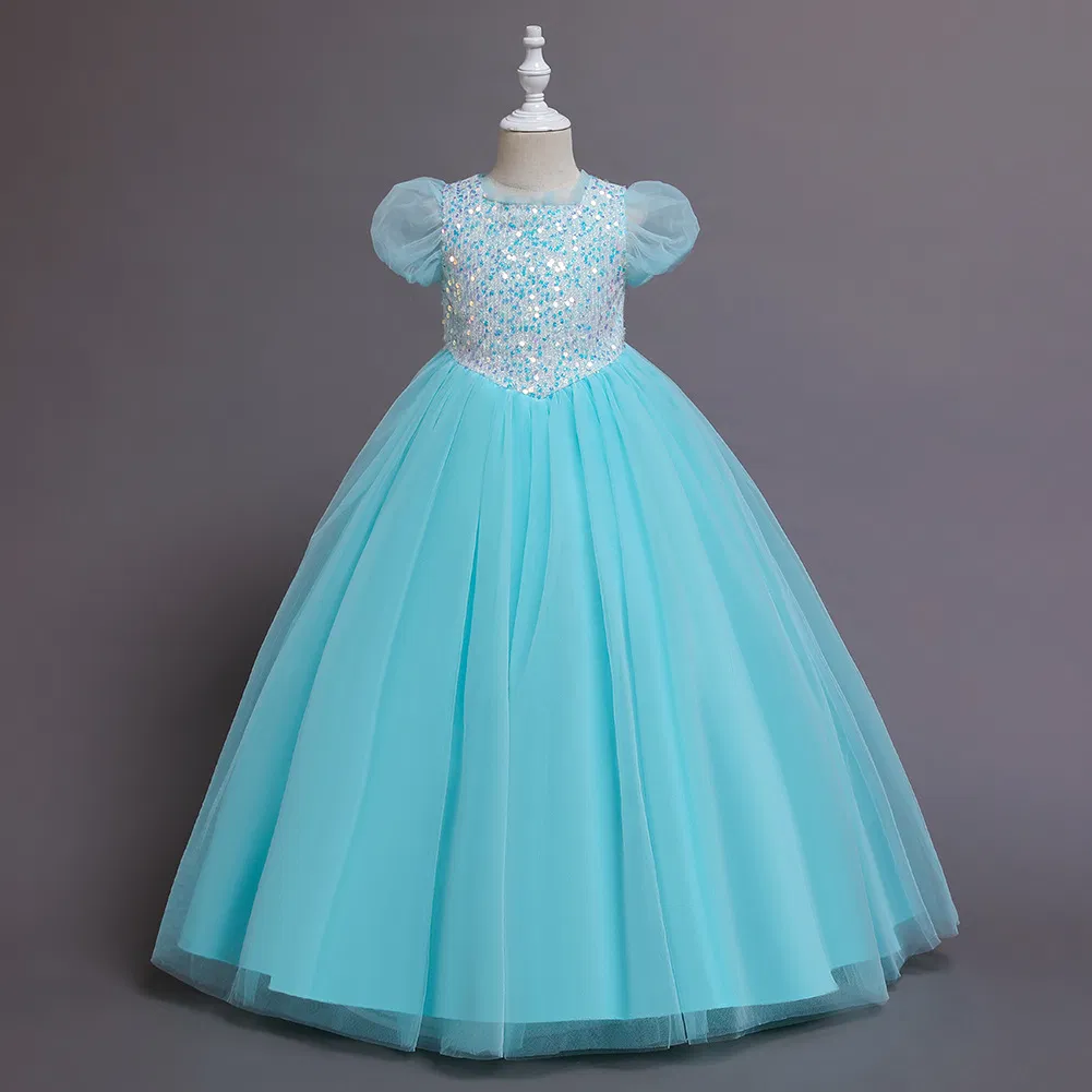 Vestido formal sin mangas de moda con bordado de flores y lazo para niñas, ideal para cumpleaños, fiestas de boda y eventos especiales