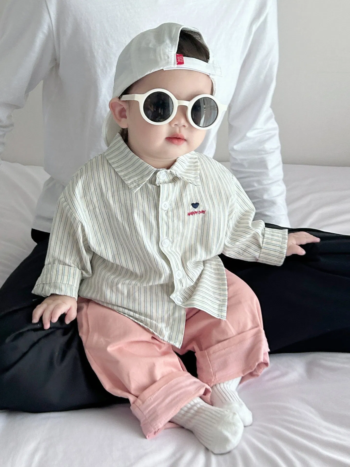 Conjunto de ropa para niños de primavera y otoño, camisa a rayas y pantalones casuales de 3-8 años
