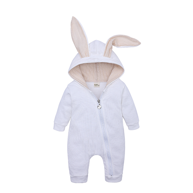 Mono de algodón para bebé, ropa de conejito lindo, mamelucos con cremallera, ropa para bebés, pijamas para bebés