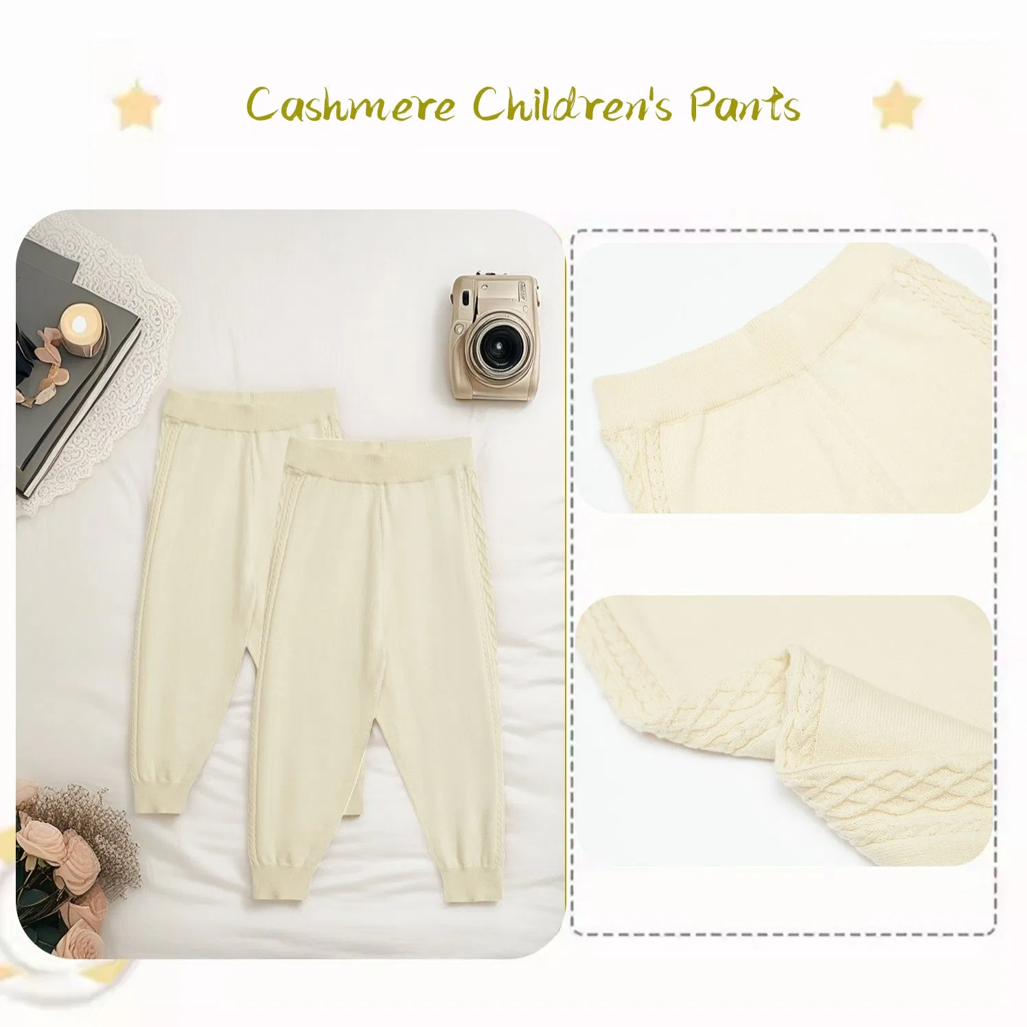 Pantalones casuales de primavera para bebés, ropa de cachemira, pantalones cómodos para niños