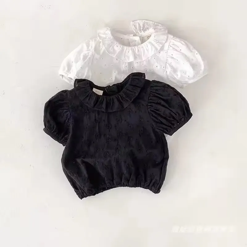Camiseta de algodón de manga corta de alta calidad para niñas