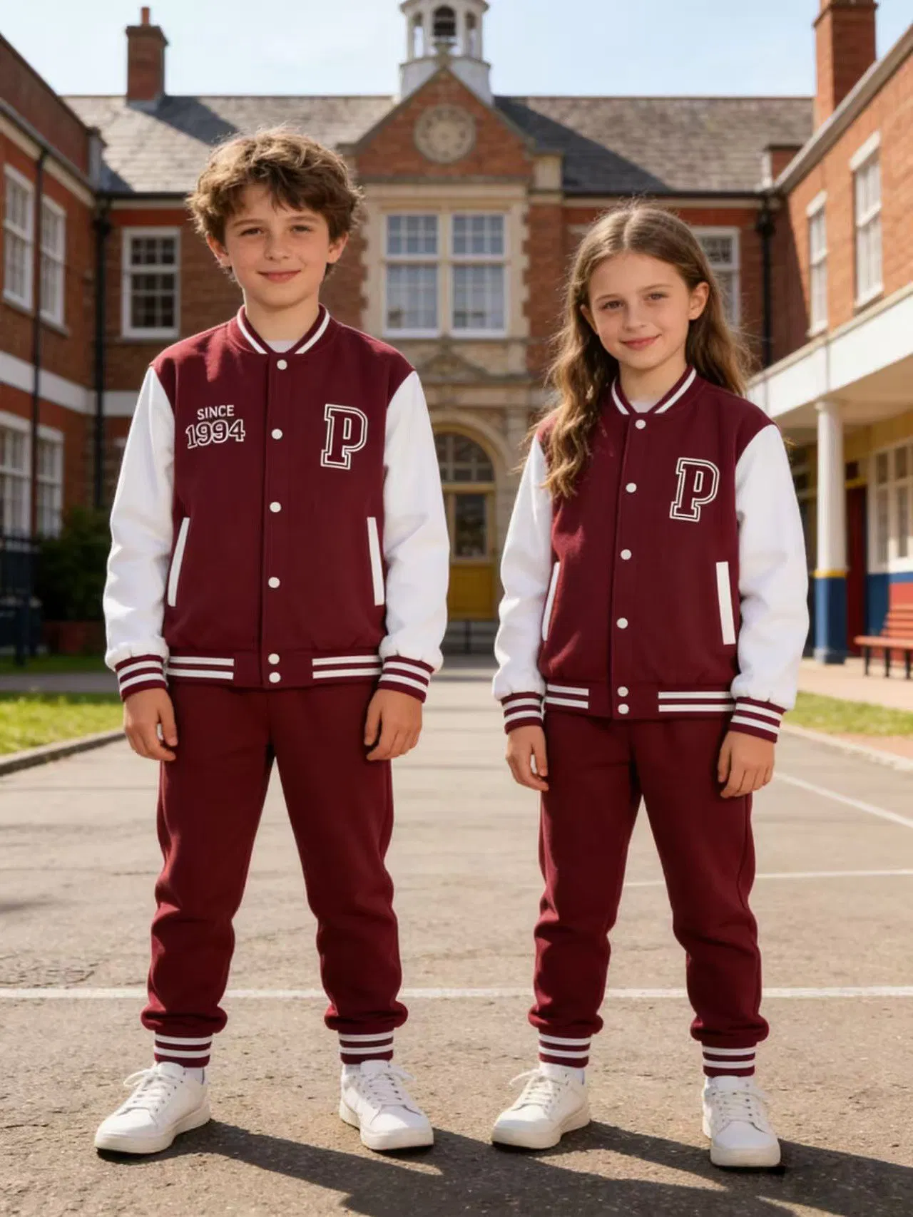 Venta Directa Ropa Escolar Moderna Amigable con la Piel para Niños Uniforme para Colegio