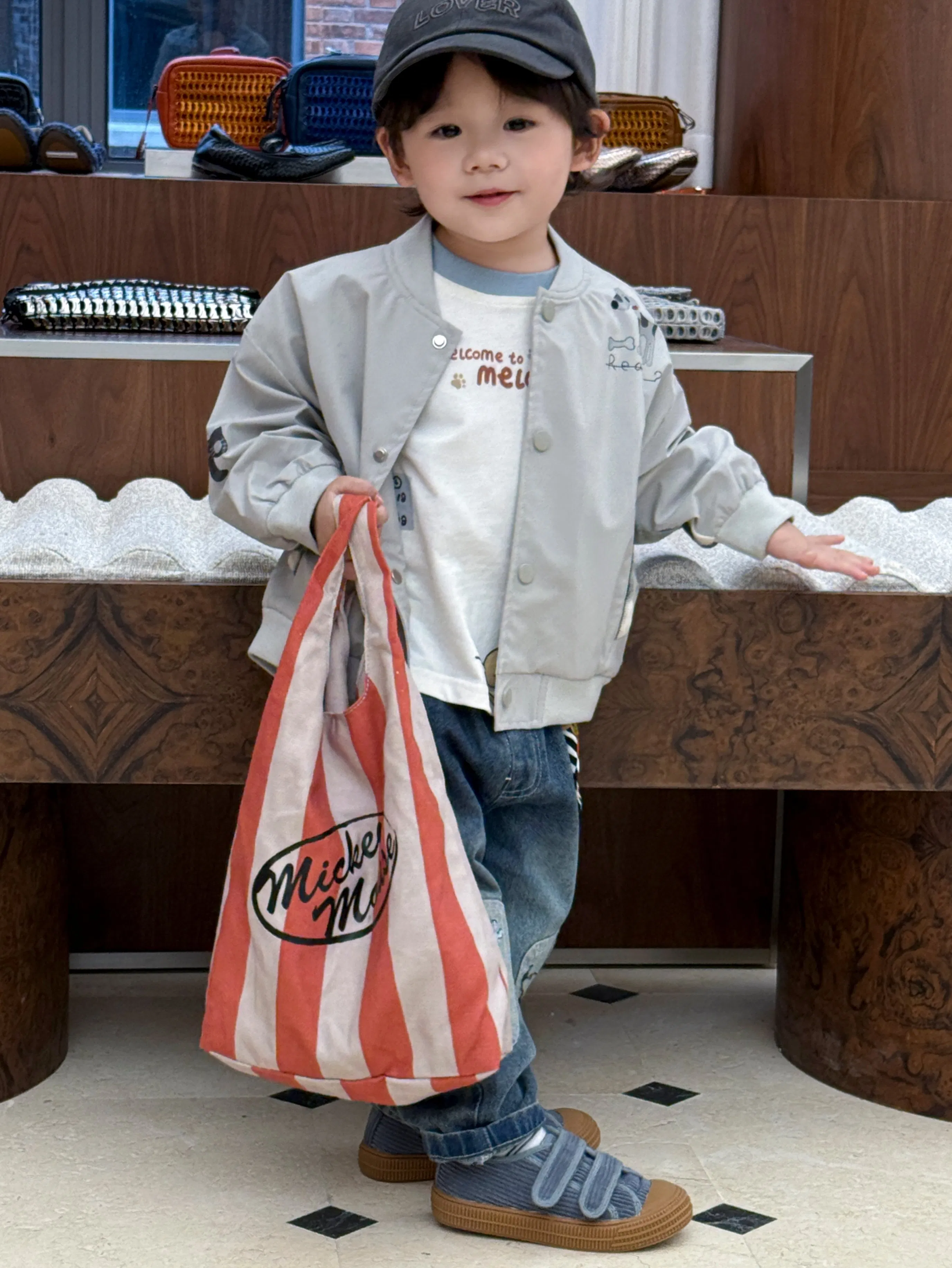 Chaqueta de béisbol Ropa exterior para niños abrigo con estilo deportivo