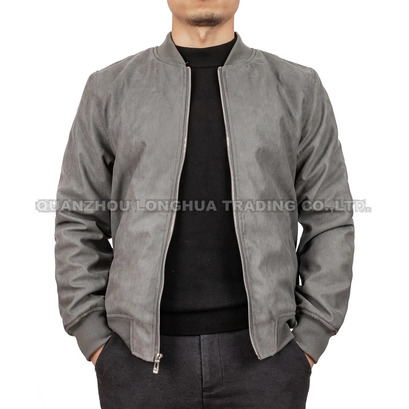 Chaqueta de hombre niño de moda de ante con acolchado, ropa exterior