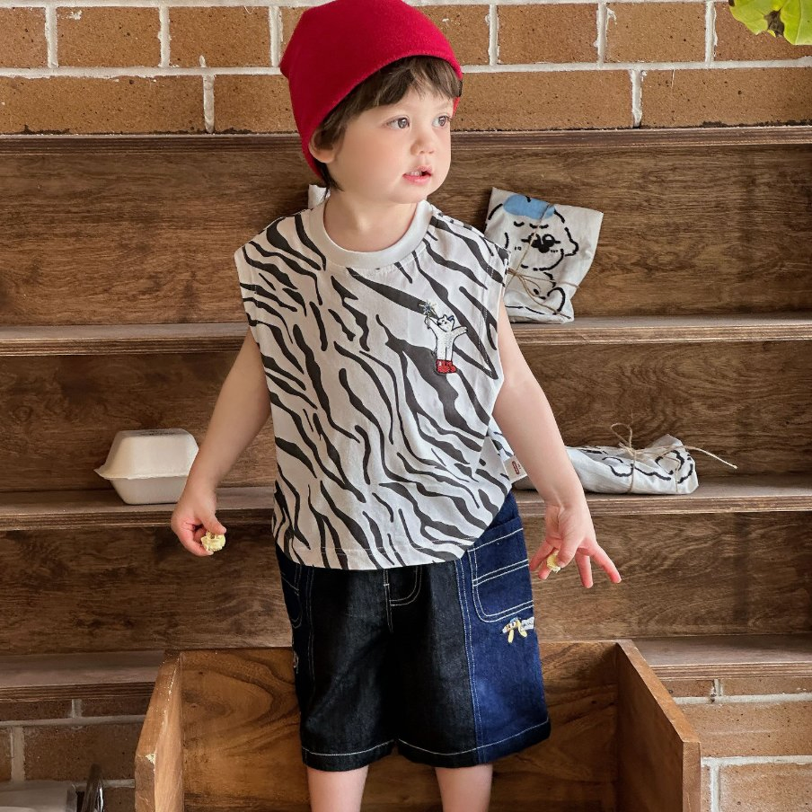Conjunto de ropa para niños para el verano con camiseta de algodón y pantalones cortos
