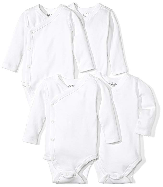 Conjunto de 4 Bodysuits Orgánicos de Manga Larga con Cierre Lateral Ropa para Niños