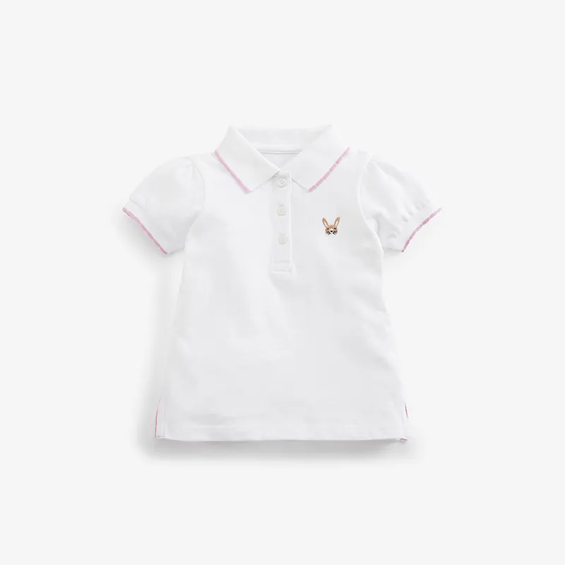Polo de algodón para niños de verano de ropa para niños de bajo precio Ropa de manga corta de color blanco
