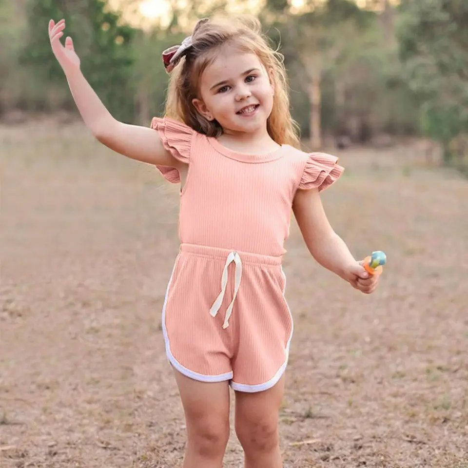 Venta de verano de ropa casual para niños, conjuntos de ropa sólida