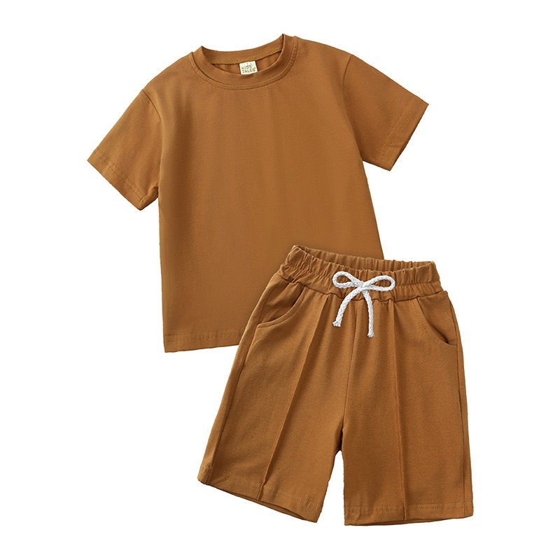 Precio de fábrica OEM Pijamas de bambú sostenibles para bebés Conjunto de ropa infantil de mangas cortas y pantalones cortos